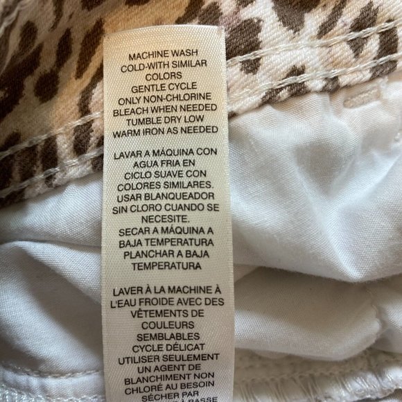 Chicos Jeans 3 Leopard Print Brown White Tapered Ankle Stretch Denim XL 16‎ - Picture 10 of 11